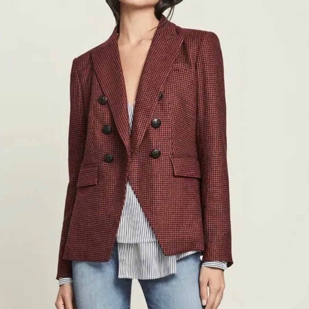 Veronica Beard Red Checkered Blazer